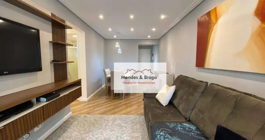 Apartamento com 3 dormitórios para alugar, 75 m² por r$ 4.544,12/mês - vila augusta - guarulhos/sp