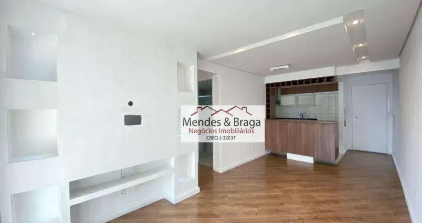 Apartamento com 3 dormitórios para alugar, 75 m² por R$ 4.205,38/mês - Vila Augusta - Guarulhos/SP