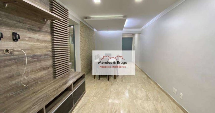 Apartamento com 3 dormitórios para alugar, 75 m² por r$ 3.994,12/mês - vila augusta - guarulhos/sp