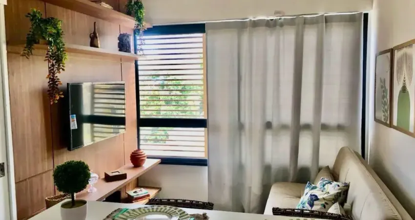 Apartamento 1/4, sala, cozinha americana, banheiro social, vaga de garagem
