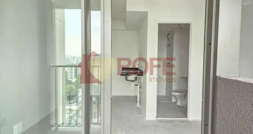 Apartamento studio à venda, 23m², varanda, contra piso. brooklin