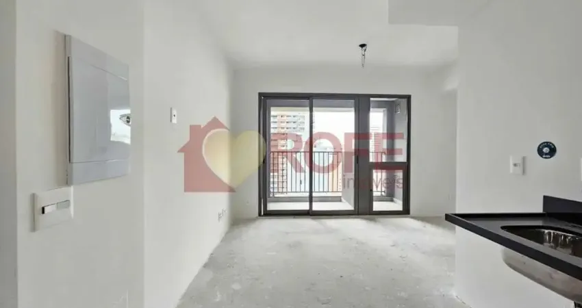 Apartamento studio à venda, 25m², varanda, contra piso. brooklin