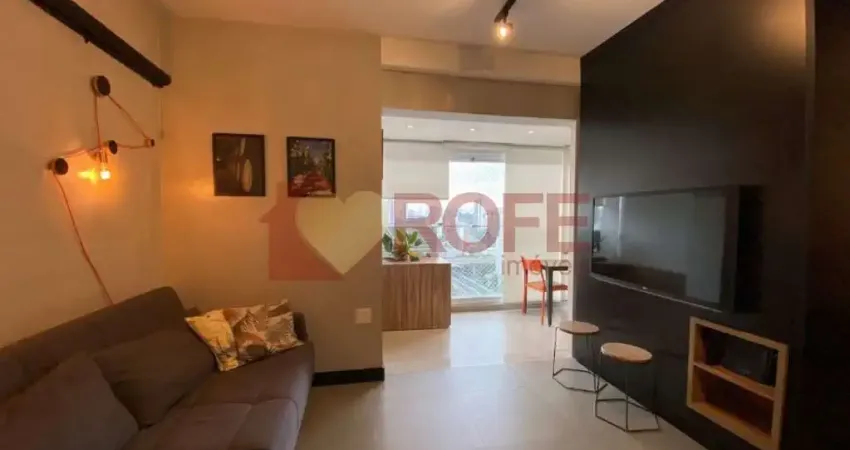 Apartamento com 1 dormitório para venda no brooklin. totalmente mobiliado. andar alto.