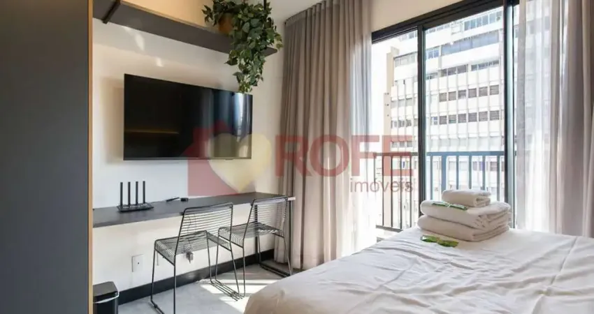 Studio mobiliado de 22m² para venda, bairro vila buarque, condomínio com lazer ao lado do metrô