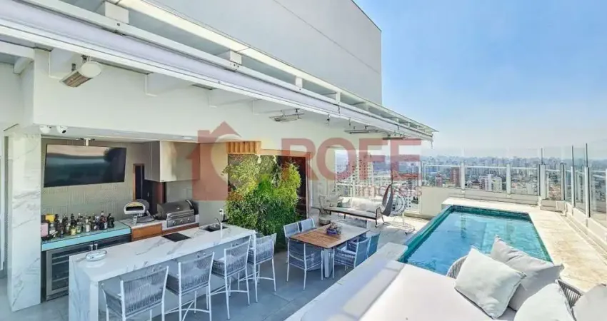 Cobertura mobiliada campo belo 443 m² com 3 suítes, 5 vagas, piscina privativa e lazer completo