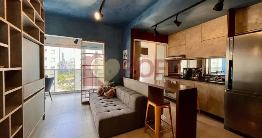 Apartamento de 48 m² para venda e locação no brooklin. mobiliado, pronto para morar. 1 vaga.