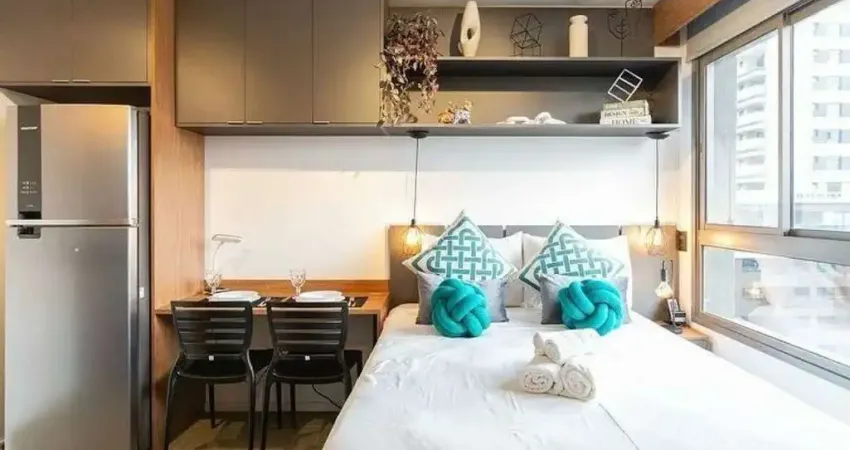 Studio mobiliado à venda, 21m2 por r$ 490 .000 - go balkon, no campo belo, são paulo/sp