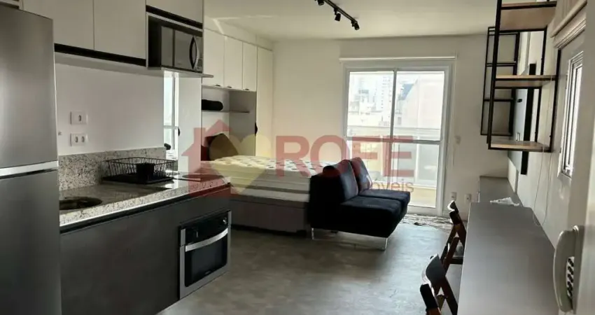 Apartamento studio, 38m², locação e venda, mobiliado, varanda. higienópolis