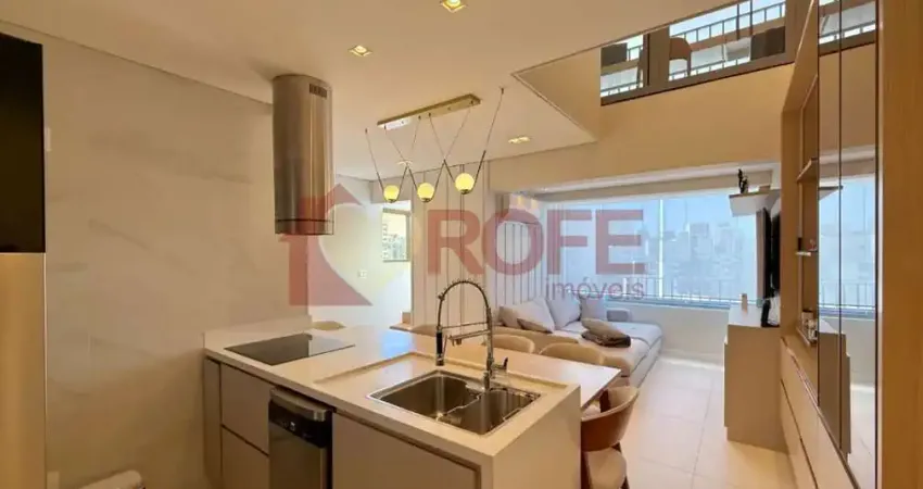 Apto duplex mobiliado com vista panorâmica | 1 suíte com closet | próximo ao metrô brooklin