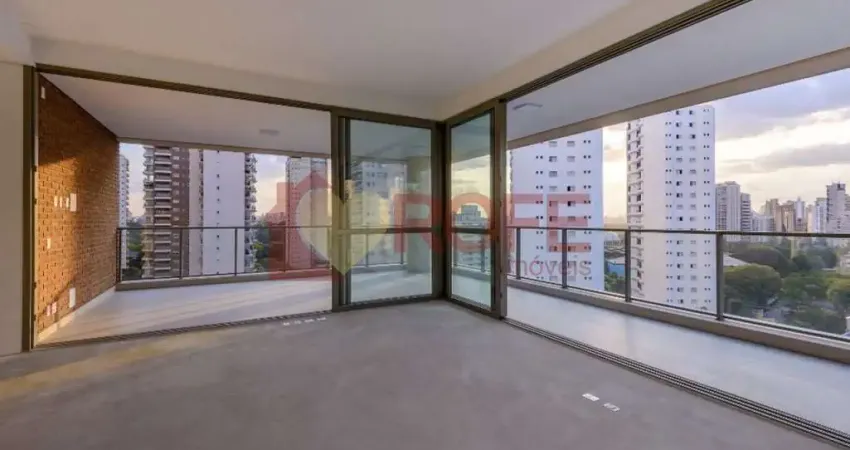 294 m² com 4 suítes e 5 vagas. são espaços amplos, com um olhar 180º sobre o ibirapuera.