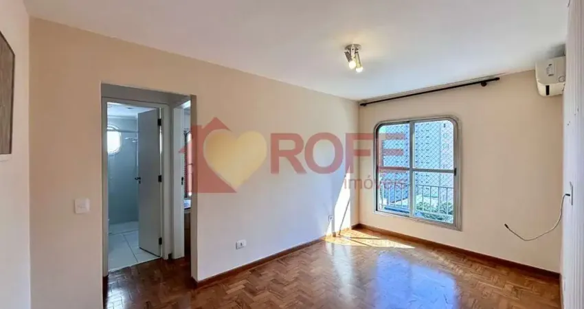 Apto 1 dormitório 1 vaga 43m² planta distrubuída em Moema fora da rota de aviões