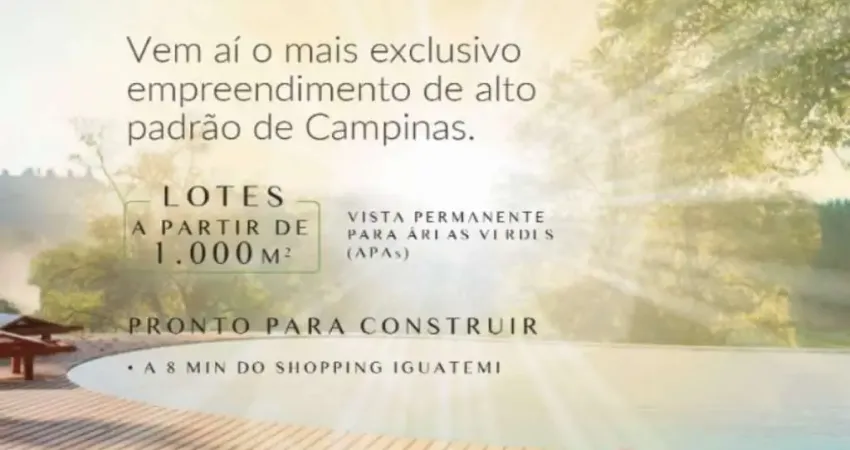 Terreno à venda no Condomínio TIÊ - CAMPINAS em Campinas/SP