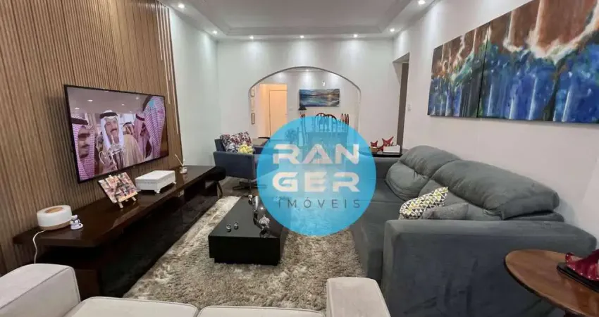 Apartamento na quadra da praia com vista mar, 3 dormitórios - Praia Grande/SP