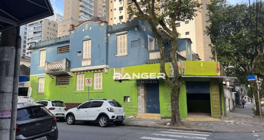 Casa comercial para alugar na Rua Euclides da Cunha, 255, Pompéia, Santos