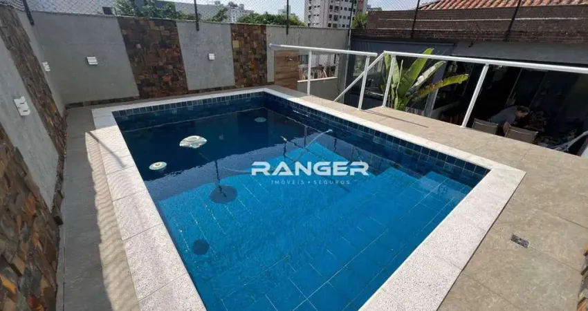 Sobreposta Alta Duplex com Piscina, Churrasqueira e 2 Vagas Paralelas - Aparecida - Santos