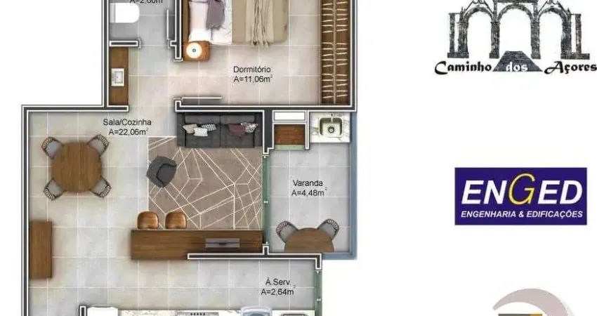 Apartamento para Venda em Florianópolis, Pântano do Sul, 1 dormitório, 1 banheiro, 1 vaga