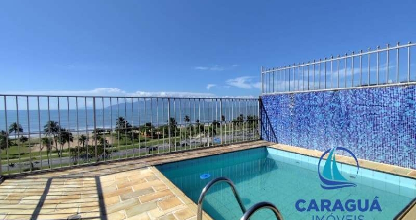 Cobertura com piscina e vista para o mar, 2 dormitórios - Indaiá, Caraguatatuba, SP