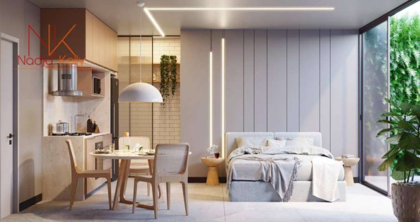 Studio Frente mar com 1 dormitório à venda, 23 m² por R$ 528.209 - Intermares - Cabedelo/PB