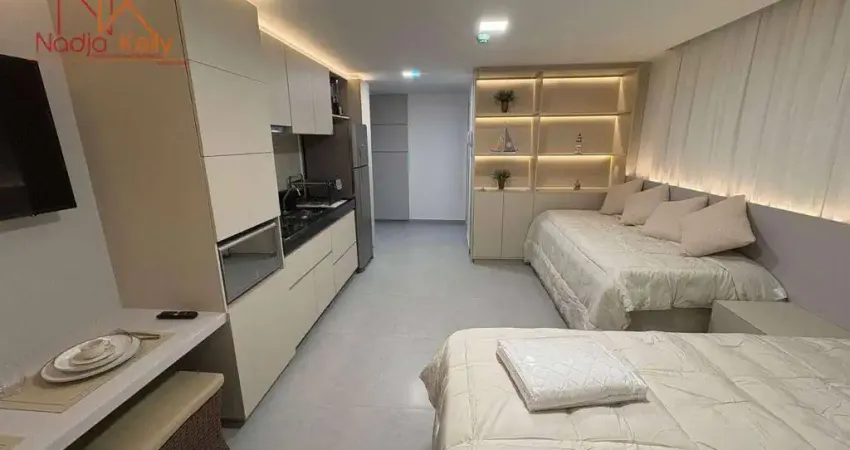 Flat beira-mar pronto para morar mobiliado a venda por r$ 480.000 - jardim oceania - joão pessoa/pb