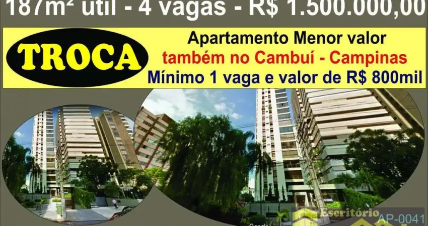 Apartamento para Venda em Campinas, Cambuí, 4 dormitórios, 3 suítes, 5 banheiros, 4 vagas