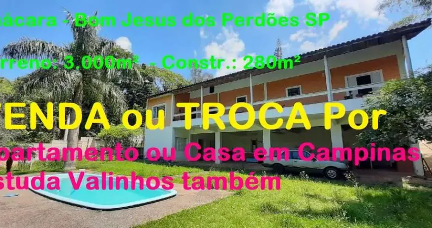 Chácara para Venda no bairro Centro, localizado na cidade de Bom Jesus dos Perdões / SP, Venda ou Troca Por Casa ou Apar
