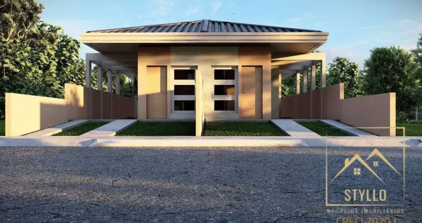 Casa com 2 dormitórios a venda, 50,00 m² por r$ 370.000,00 - forquilhas