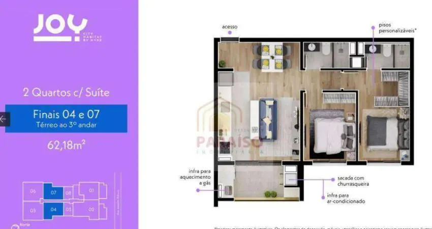 Apartamento em fase final de obras com 2 dormitórios à venda, 62 m² por apenas r$ 510.000 - tingui - curitiba/pr