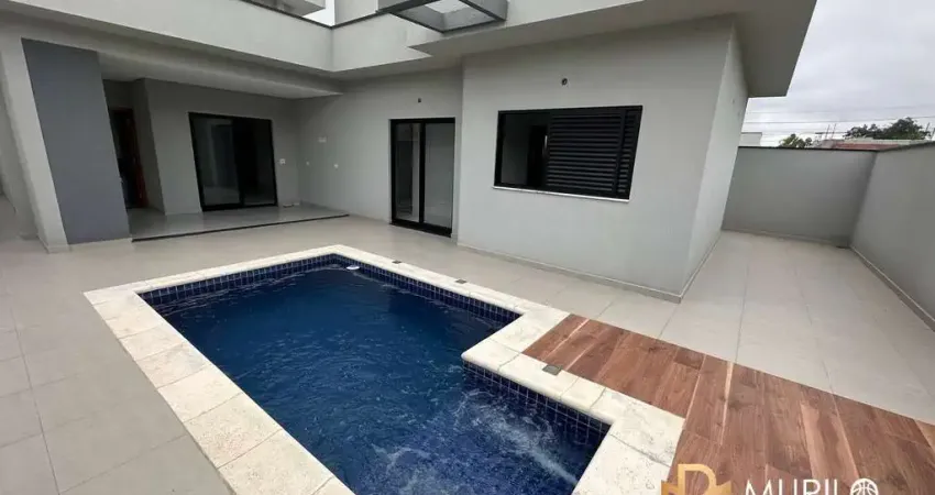Casa térrea com 3 quartos, 2 suítes e piscina no Condomínio Terras do Vale