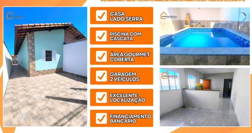 Casa 2 dormitórios com piscina | lado serra | pronta para morar