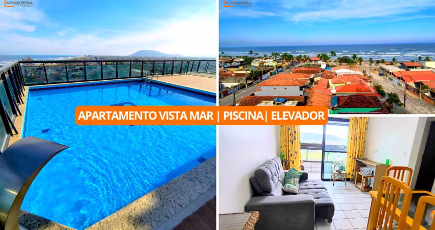 Apartamento 2 Dormitórios | Sacada vista mar | Piscina