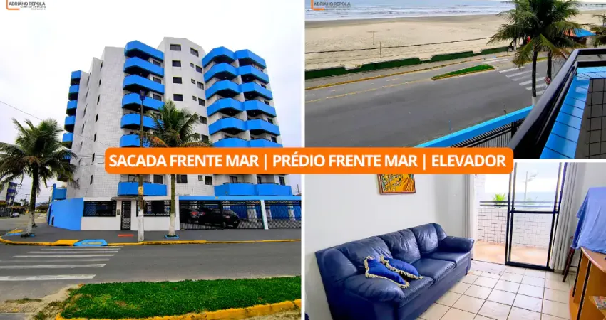 Apartamento com sacada frente mar | Prédio com elevador