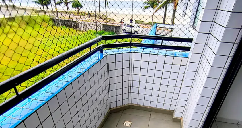 Apartamento com sacada vista mar | prédio frente mar com elevador