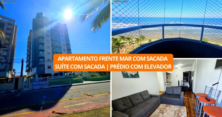 Lindo apartamento frente mar total com duas sacadas frente mar | prédio com elevador