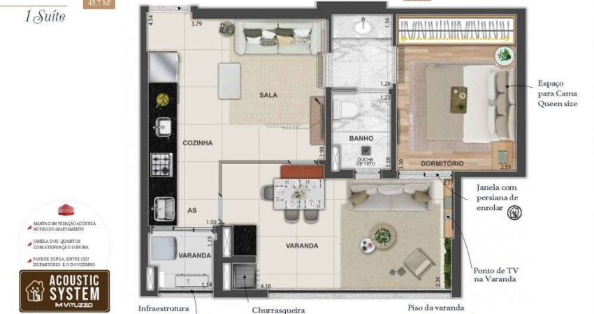 Apartamento com 1 quarto à venda na Avenida Nove de Julho, 141, Vila Adyana, São José dos Campos