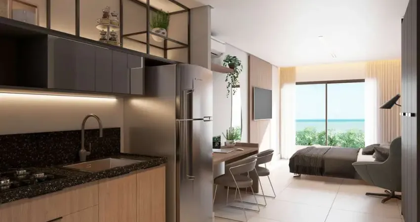 Invista na beira-mar do Bessa em João Pessoa. Flats de a partir de 27m² com opções frente para o mar e garden. Entrega em Dez/26