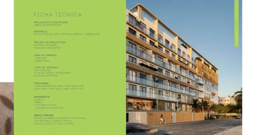 Apartamento com 1 quarto à venda na Rua da Enseada, 123, Ponta de Campina, Cabedelo