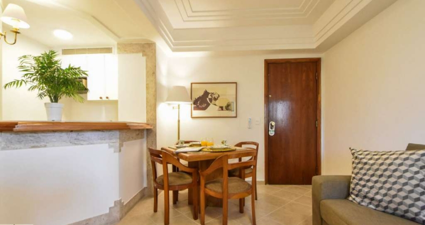 Flat Cidade Jardim com 42 m2 1 dormitório mobiliado com varanda 1 vaga