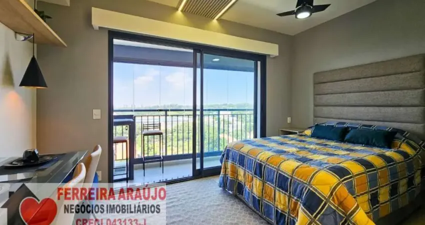 Alto da Boa Vista, Studio 27m² mobiliado, locação R$ 2.500,00+ txs.