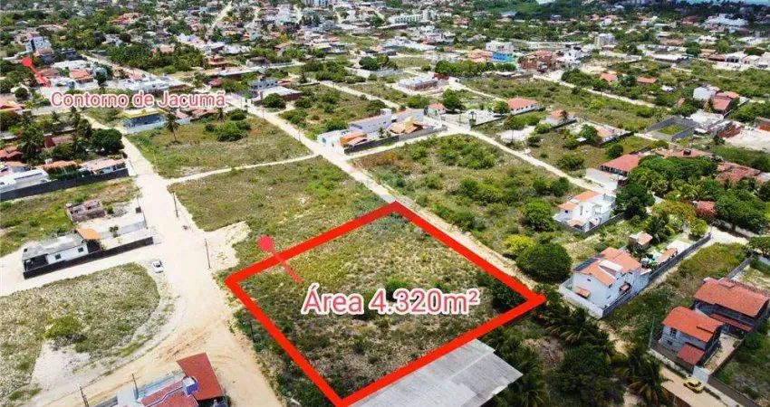 Terreno à venda, nascente e vista mar com 4320 m² por r$ 550.000 - praia de carapibus