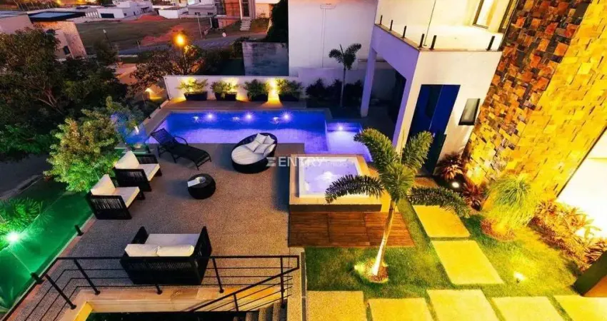 Obra prima da arquitetura com 4 suítes no condomínio fazenda serra zul ii