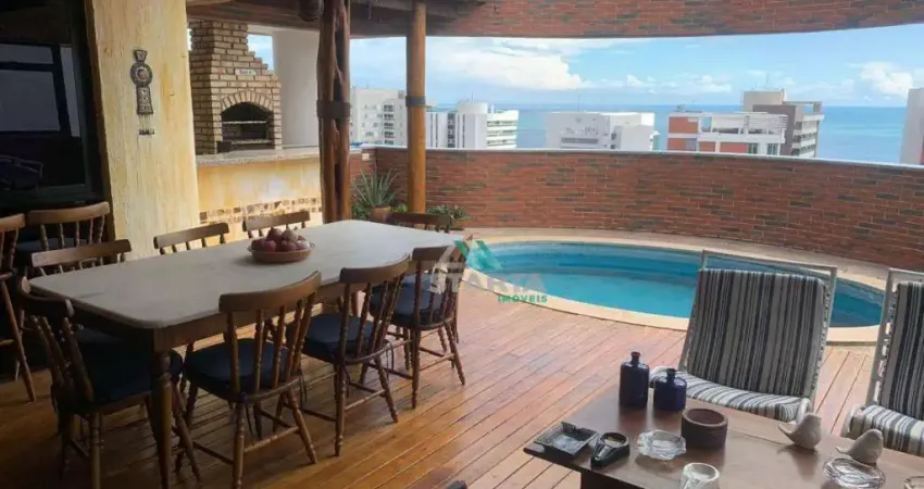 Excelente cobertura com vista mar, com 539,97m² e com área de lazer privativo