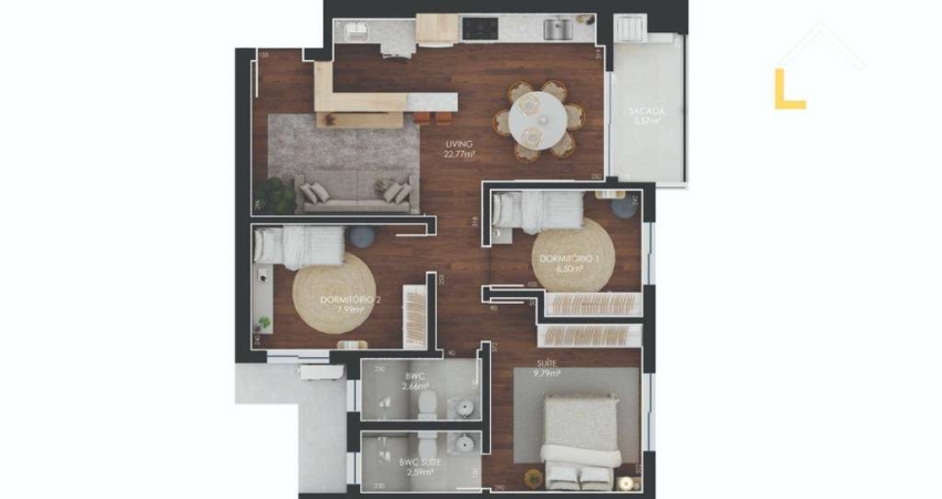 Apartamento com 3 dormitórios à venda, 106 m² por R$ 620.820,79 - Costa e Silva - Joinville/SC
