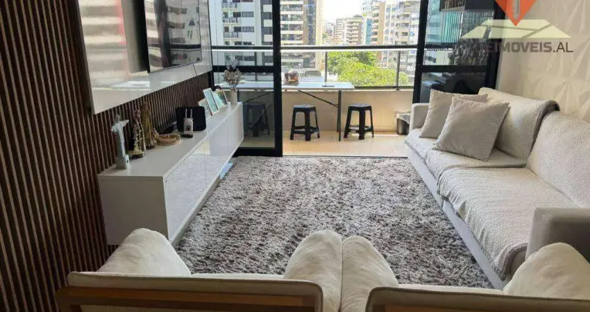 Apartamento com 3 dormitórios para alugar, 138 m² por r$ 12.800,00/mês - jatiúca - maceió/al