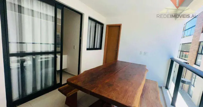Apartamento com 1 dormitório para alugar, 43 m² por r$ 2.500,00/mês - praia bonita - barra de são miguel/al