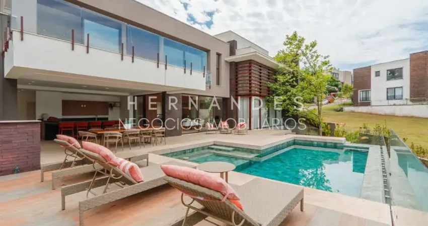 Casa mobiliada de alto padrão no tamboré - 5 suites, 3 salas - porteira fechada