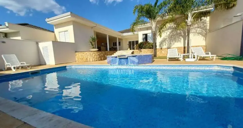 Casa térrea com 4 suítes, escritórios e uma linda área de lazer no residencial villa suíça - indaiatuba