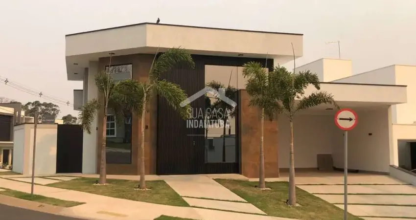 Casa térrea com 3 suítes e escritório no condomínio Residencial Viena - Indaiatuba
