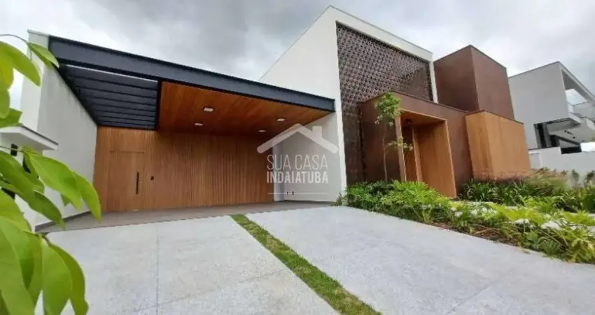 Casa nova com excelente projeto no Condomínio Vila dos Pinheiros 4 suítes, escritório, piscina e automação
