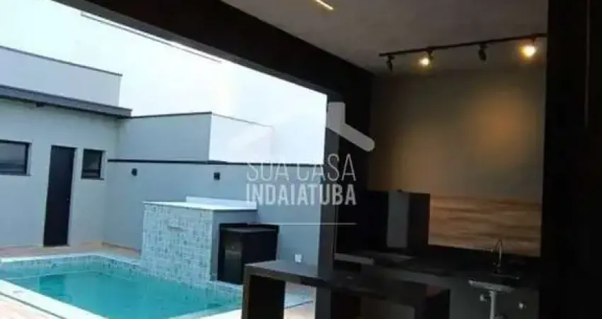 Casa nova com 3 suítes, piscina e escritório no residencial milano em indaiatuba