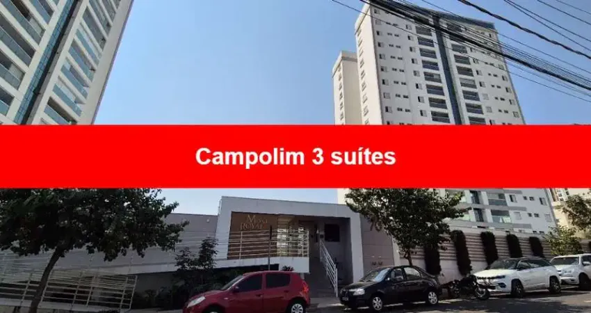 Apartamento para locação no condomínio Mont Royal em Sorocaba no Bairro Campolim com 3 suítes